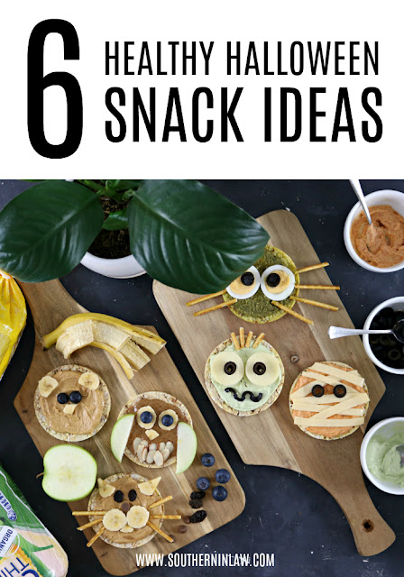 6 Healthy Halloween Snack Recipes - Healthy, gluten free, lunchbox ideas, healthy rice cake topping ideas