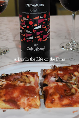 pizza and wine