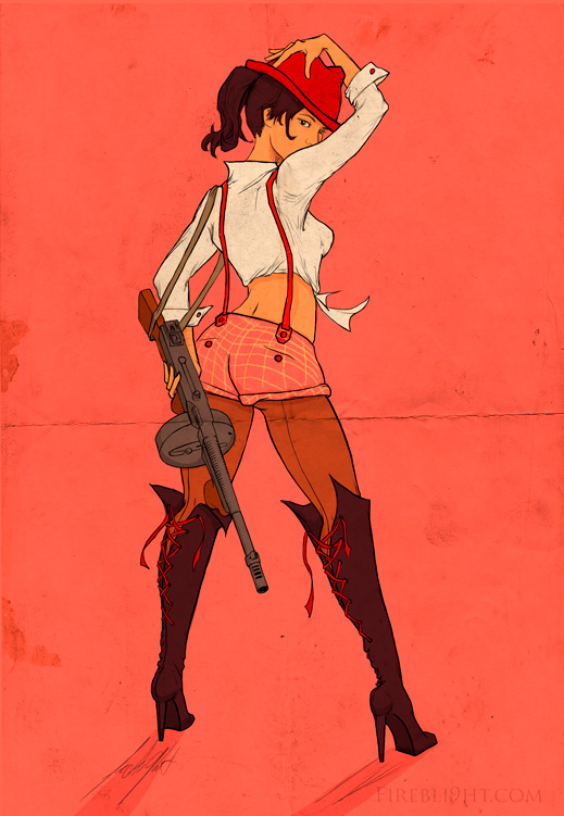 Tommy gun chick OH look at this It's about time I did another sexy girl