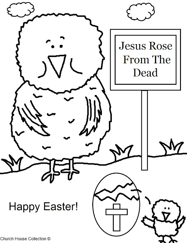  Pages+Jesus+Rose+From+The+Dead+Sign+Coloring+Page+for+Sunday+School title=