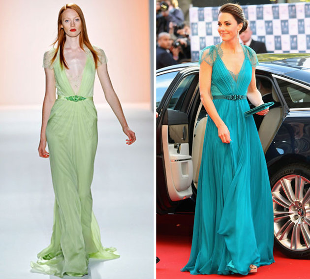 Kate Middleton in Jenny Packham teal dress