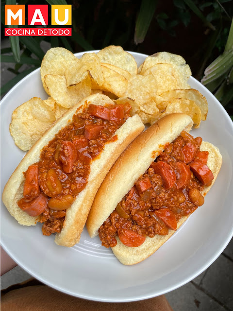 mau cocina de todo recetas chili dogs chilidogs piñateros chilibeans