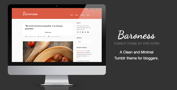 Baroness - Clean Tumblr Theme - Blog Tumblr