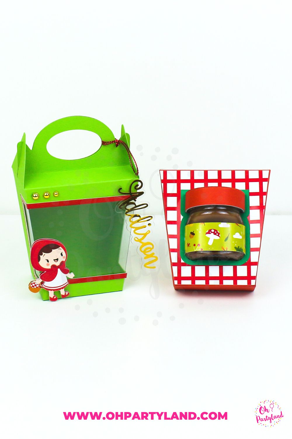 Mini Nutella Box Template with handle - Nutella 25g box template for Cricut  and Silhouette - oh partyland