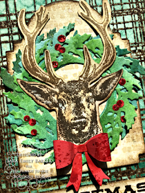 Sara Emily Barker https://sarascloset1.blogspot.com/2020/07/christmas-all-ready.html Rustic Christmas Card Tutorial #timholtz #yuletide #wreath&snowflake #lumberjack 6