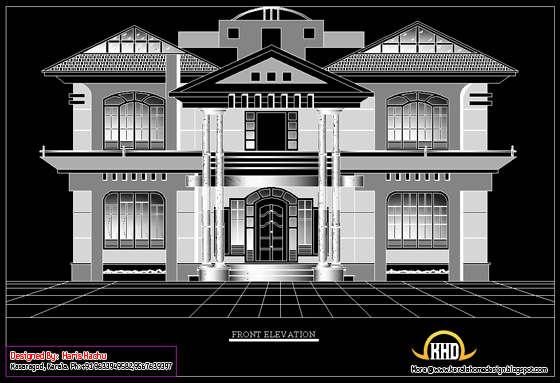 Double story house elevation