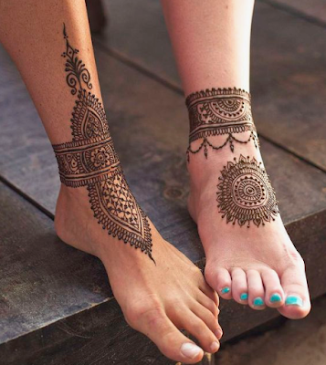 gambar henna kaki cantik