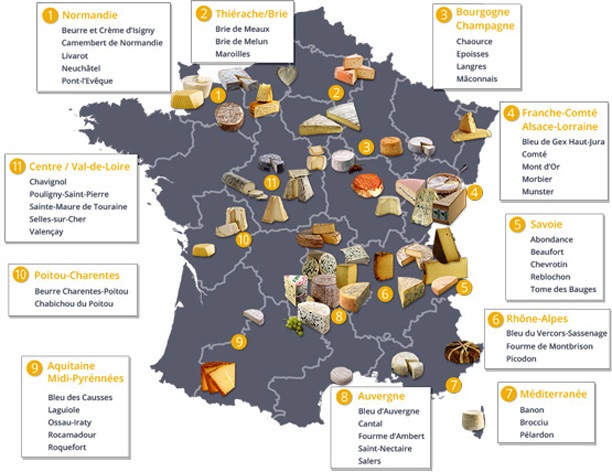 carte des vins et fromages de france Autour De La Gastronomie Carte De France Des Fromages Aop carte des vins et fromages de france