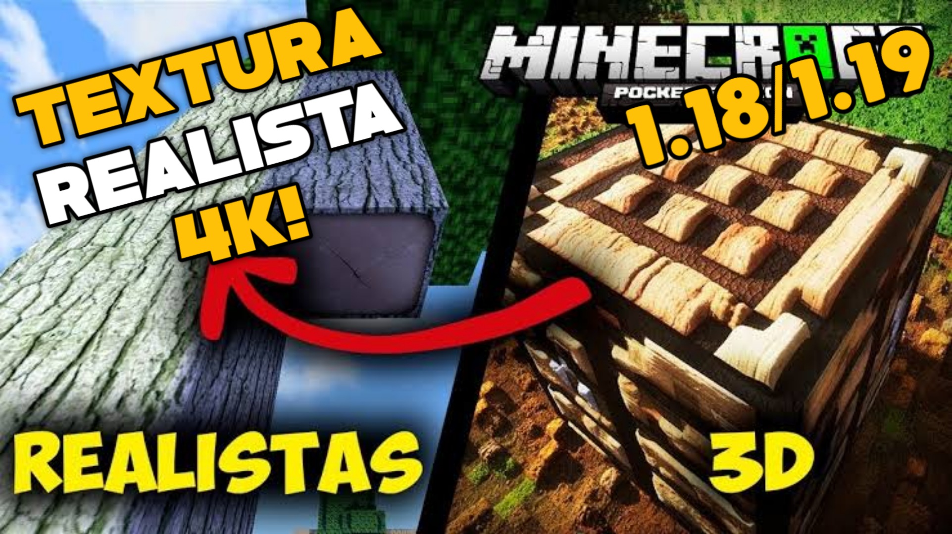 Top 5 Texturas REALISTAS para MINECRAFT PE 1.18! Texturas realistas para  Minecraft Bedrock 1.18 