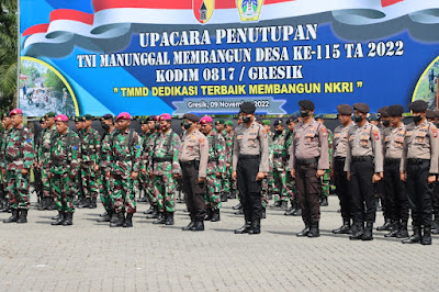 Hadiri Penutupan TMMD ke-115, Kapolres Gresik Puji Dedikasi Kinerja Kodim 0817 kab Gresik