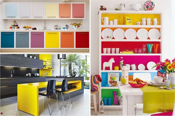 Colorful Kitchen Designs - Cool Multi-Colored Design Ideas For Your Kitchen Walls And Cabinets
