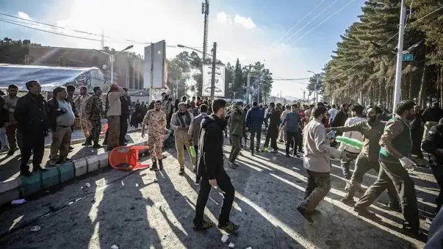 At least 103 people were killed in two explosions at the anniversary celebration of General Qassem Soleimani in Iran.