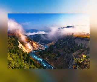 This is an illustration of Yellowstone National Park (One of the Most Beautiful National Parks in the World)