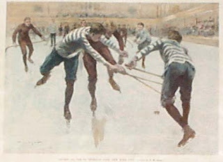 boys playing hockey at St. Nicholas rink, New York