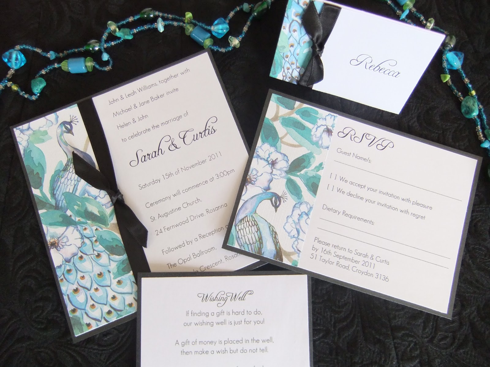 Confetti Event Stationery: Lola Peacock Garden Design