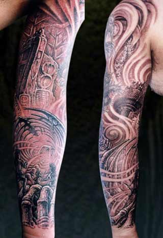 full sleeve tattoo themes. flower sleeve tattoo designs