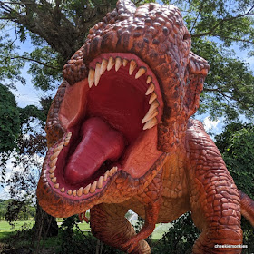 The upcoming park connector, beside Changi Airport Terminal 4's Carpark 4A, featuring many different dinosaur species that visitors will be able to see along the path.