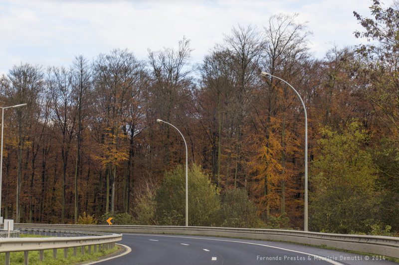 rodovia de luxemburgo e cores do outono
