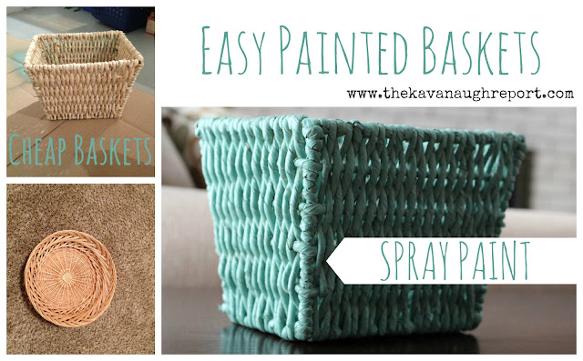 Easy Painted Wicker Baskets