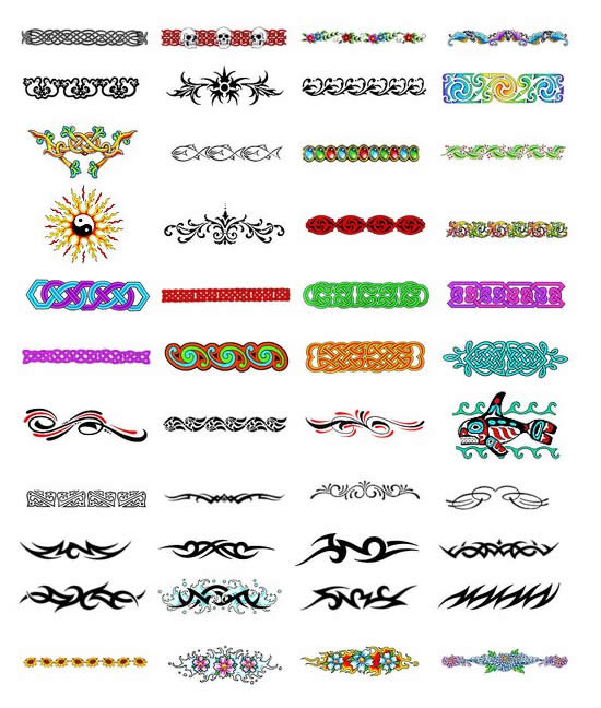 3 different kinds of tribal armband tattoo designs.