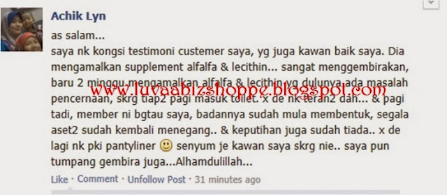 Testimoni set slimming shaklee