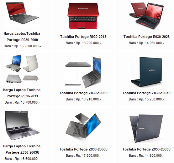 Harga Laptop Toshiba Baru
