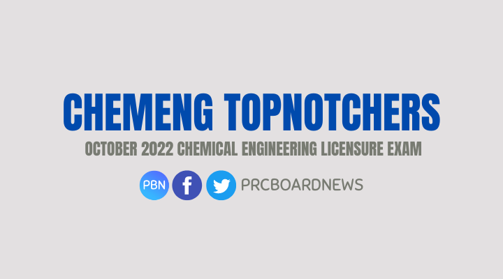 RESULT: October 2022 Chemical Engineer board exam top 10 passers