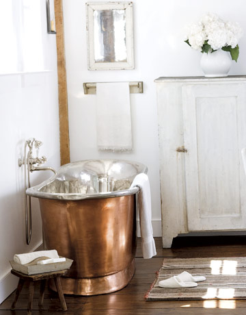 Home In Santa Barbara With This Antique Copper Soaking Tub Is Amazing