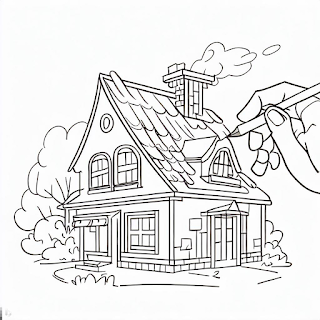 Desenhos de casas para colorir e pintar: um hobby que alivia o estresse.