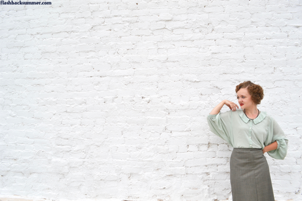 Flashback Summer: Trying Out Thred Up - vintage sea foam silk blouse