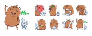 Unchi & Rollie Facebook Stickers