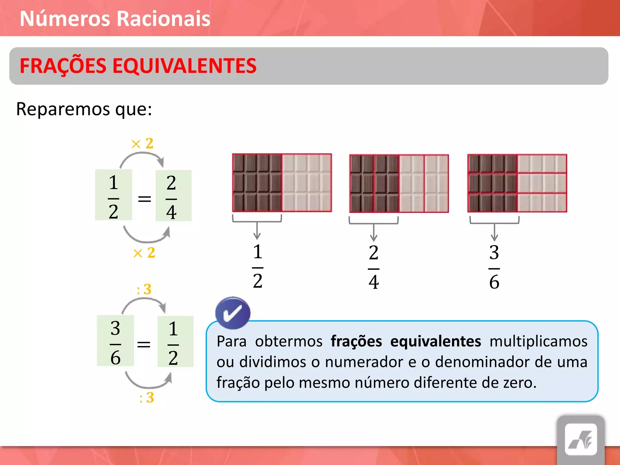 Frações equivalentes exercícios