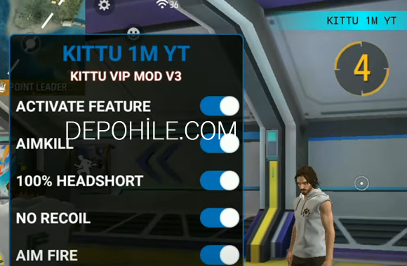 Free Fire 1.108 Kittu Menu Aim, Headshot Hilesi Apk 2025
