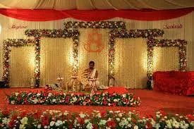 Low Cost Wedding Stage - Wedding Stage Decoration Cost - Wedding Stage Design Images 2023 Yellow Decoration Design Village Wedding Ceremony Design - wedding stage decoration - NeotericIT.com