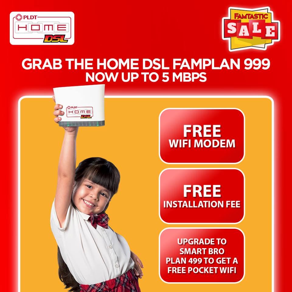 PLDT Home DSL FamPlan 999 up to 5 Mbps Unlimited Promos