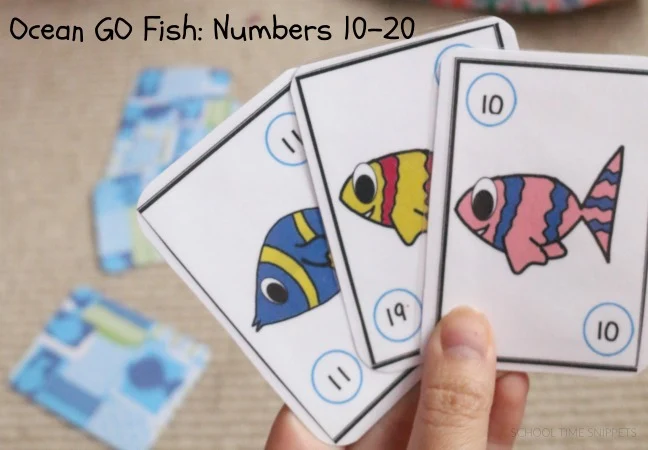 printable go fish cards to learn numbers to 20