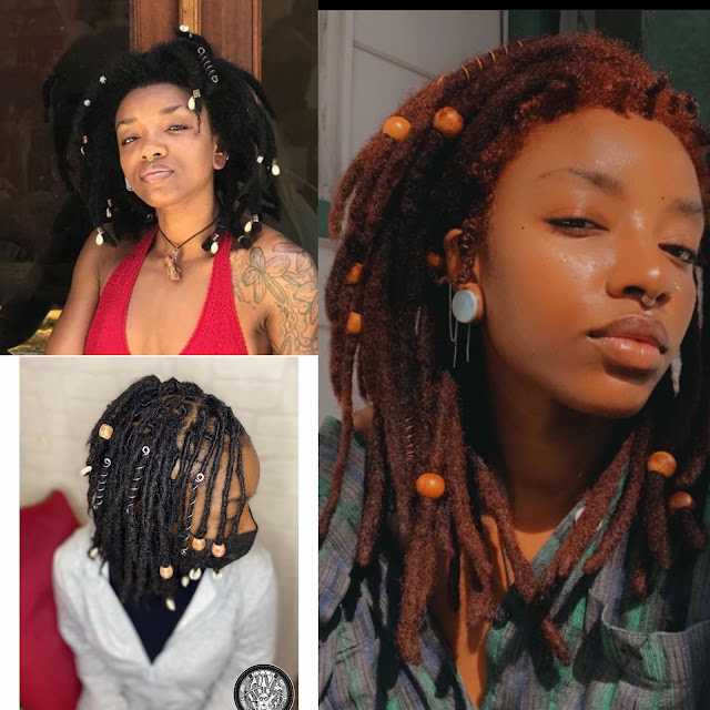 Bohemian dreads style for short hair women