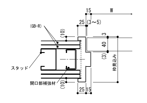 4-24-1　標準型建具枠（鋼製建具）平面