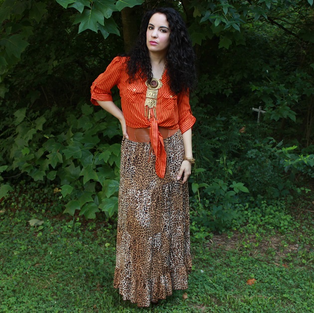 Leopard Print Maxi Skirt