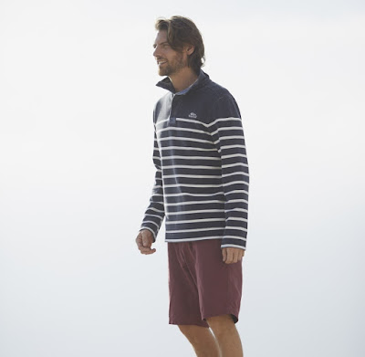 Weird Fish Nairn 1/4 Zip Striped Sweatshirt