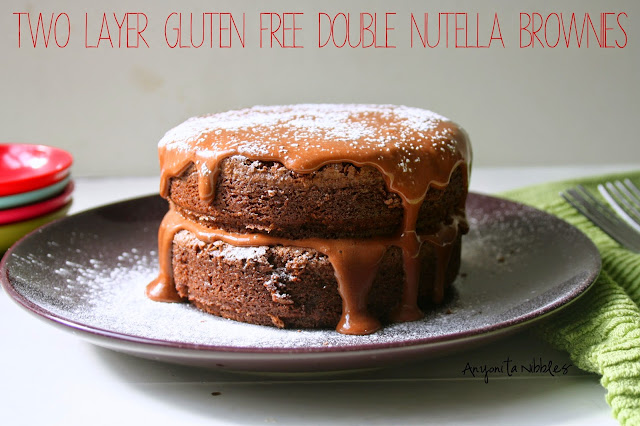 Two Layer Gluten Free Double Nutella Brownies