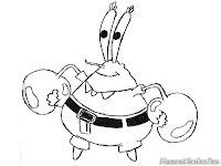 Halaman Mewarnai Gambar Tuan Krabs Dari Kartun Spongebob Squarepants