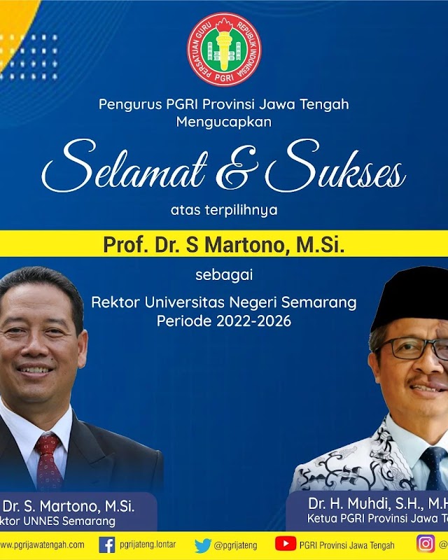 Selamat & Sukses Kepada Prof. Dr. S. Martono, M.Si.