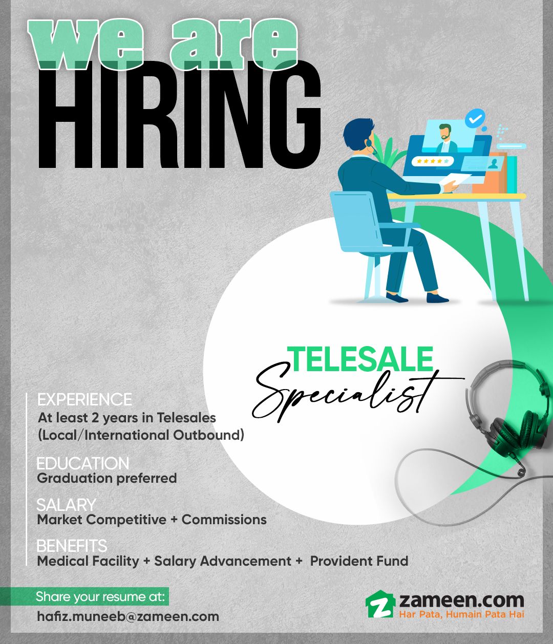 Zameen.Com Jobs For TeleSale Specialist
