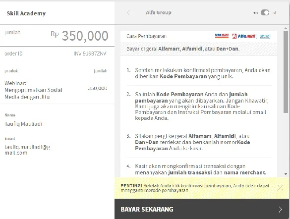 faktur pembayaran lengkap skill academy