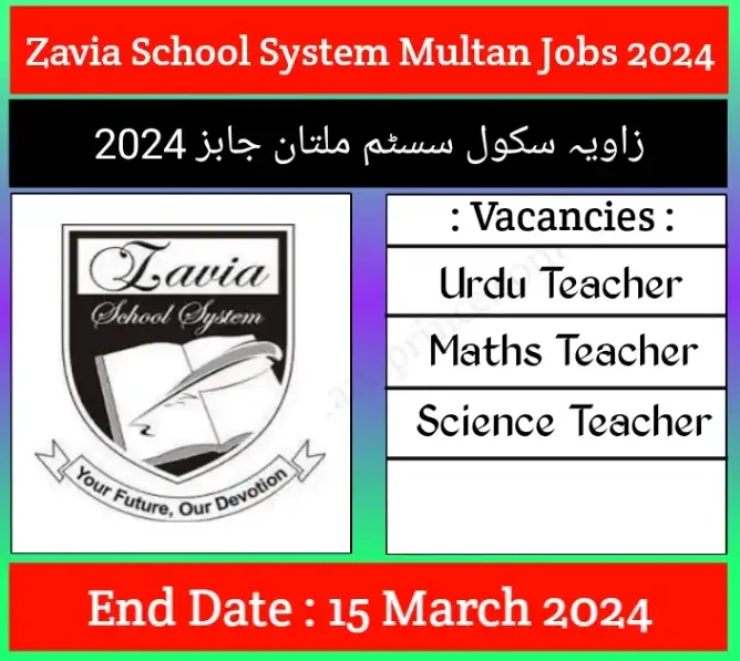 Zavia School System Multan Jobs 2024 Online Apply