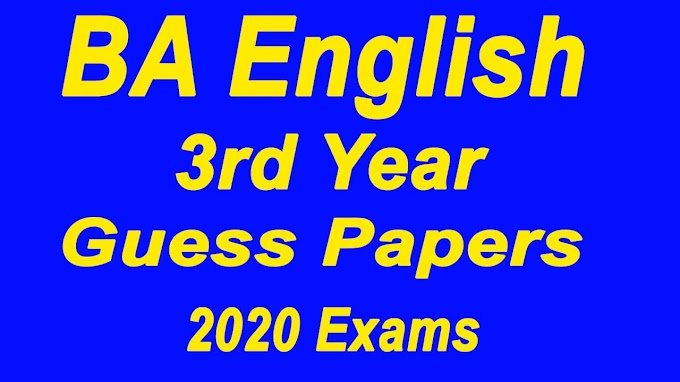 Punjab University BA  English Part 1 Guess Papers For Annual Exams 2020 || BA English 3rd Year 2020 Guess