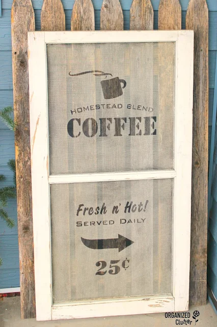Old Sign Stencils "Coffee" Window Screen #windowscreen #oldsignstencils #stencil #coffee