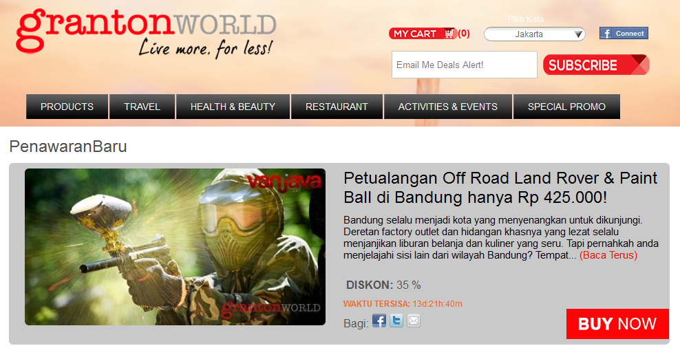 Belanja Online Cari Voucher Diskon, Deal dan Kupon di GrantonWorld