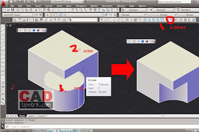 Cara Melubangi dan Menggabungkan Objek 3D AutoCAD